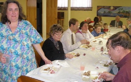 Fellowship dinner after Bible conference